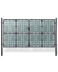 Portail simple de clôture Noir 300x250 cm | Mobilier & Déco