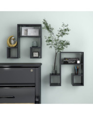 Étagères murales 2 pcs gris 50x15x50 cm bois d'ingénierie | Mobilier & Déco
