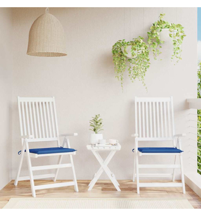 Coussins de chaise de jardin lot de 2 bleu royal 50x50x4 cm | Mobilier & Déco