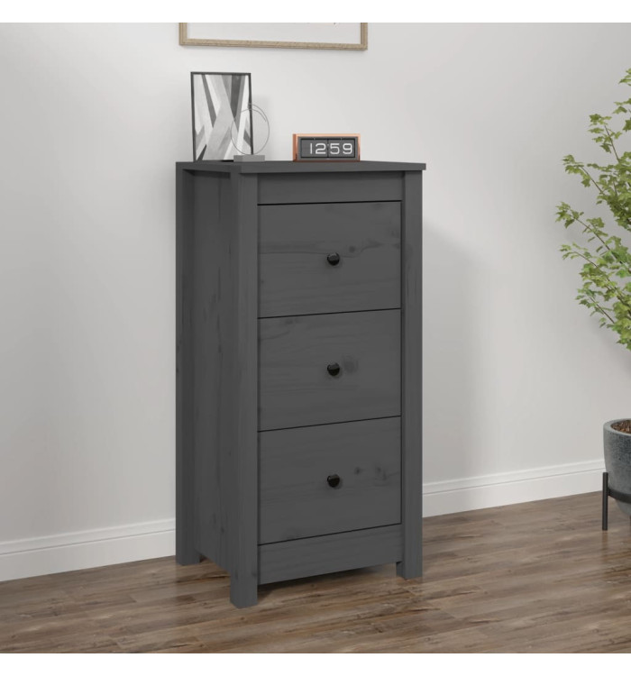Buffet Gris 40x35x80 cm Bois massif de pin | Mobilier & Déco