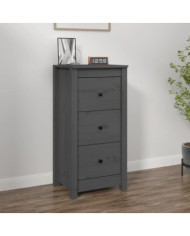 Buffet Gris 40x35x80 cm Bois massif de pin | Mobilier & Déco