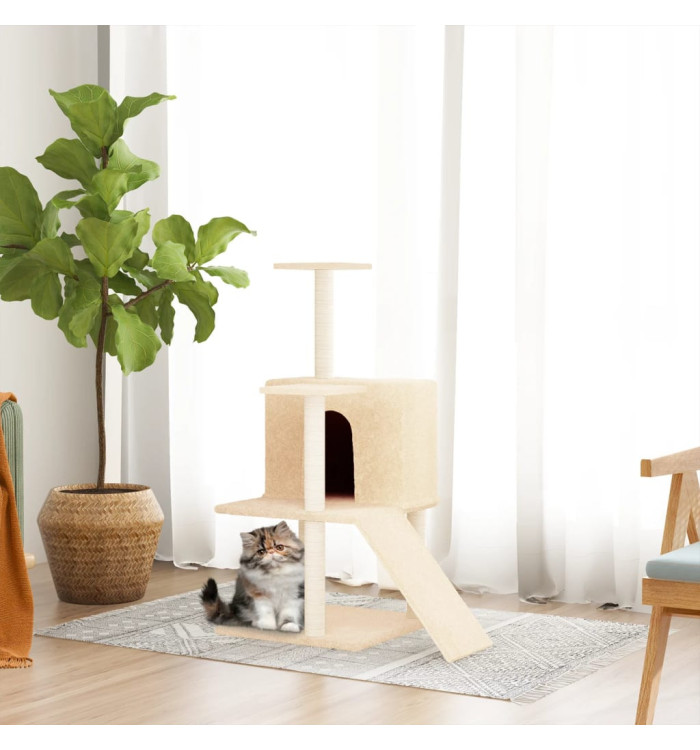 Arbre à chat avec griffoirs en sisal Crème 109 cm | Mobilier & Déco