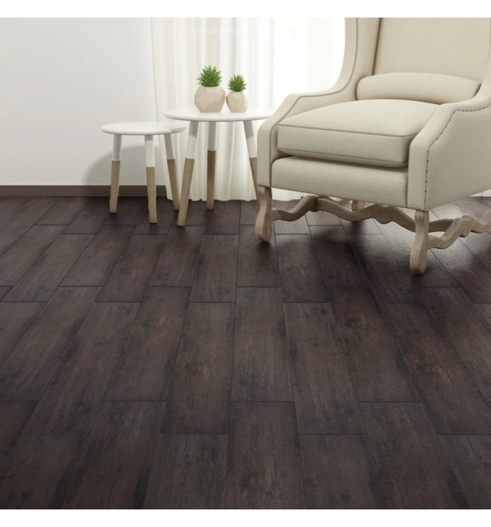 Dalles de plancher PVC autoadhésif 5,21 m² 2 mm marron foncé | Mobilier & Déco