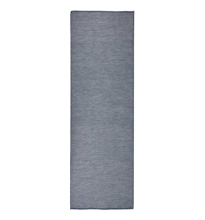 Tapis à tissage plat d'extérieur 80x250 cm Bleu | Mobilier & Déco