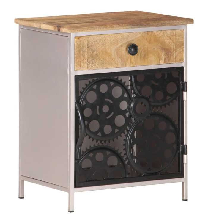 Table de chevet 40x30x50 cm Bois de manguier brut | Mobilier & Déco