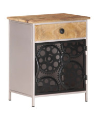 Table de chevet 40x30x50 cm Bois de manguier brut | Mobilier & Déco