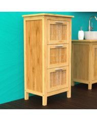EISL Armoire de salle de bain avec 3 tiroirs Bambou 30x42x82 cm | Mobilier & Déco
