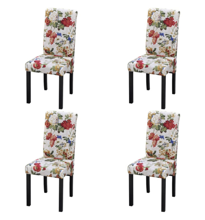 Chaises à manger lot de 4 multicolore tissu | Mobilier & Déco