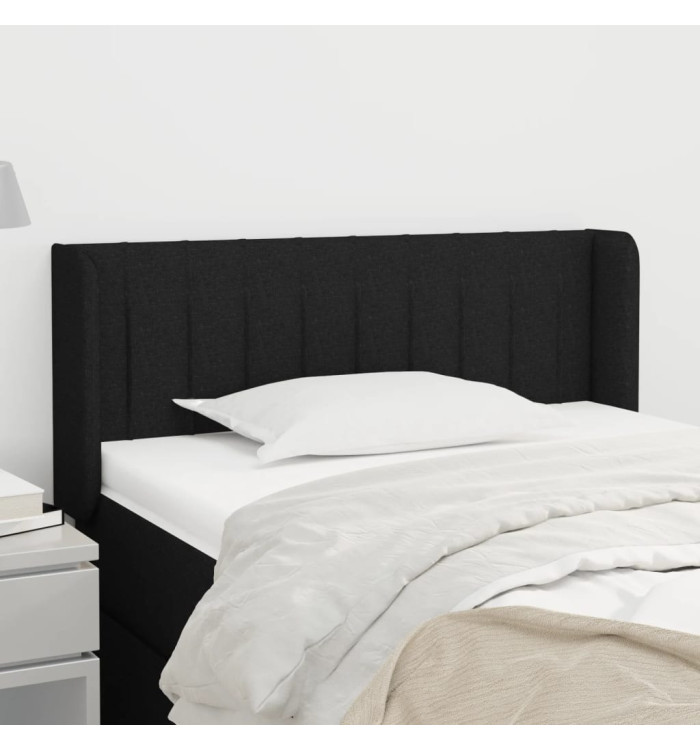 Tête de lit avec oreilles Noir 103x16x78/88 cm Tissu | Mobilier & Déco