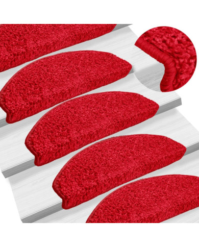 Tapis d'escalier 10 pcs 65x21x4 cm Rouge | Mobilier & Déco