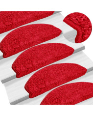 Tapis d'escalier 10 pcs 65x21x4 cm Rouge | Mobilier & Déco