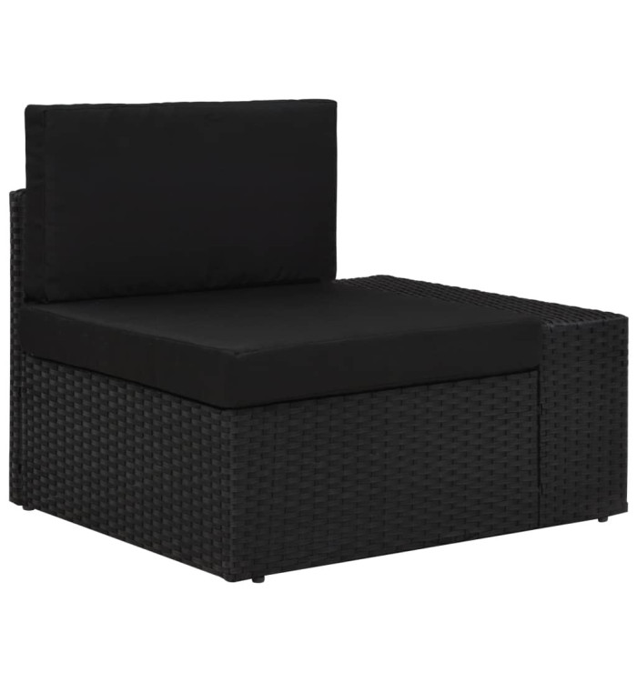 Canapé d'angle sectionnel accoudoir gauche Résine tressée Noir | Mobilier & Déco