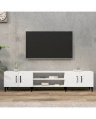 Meuble TV blanc 180x31,5x40 cm bois d'ingénierie | Mobilier & Déco