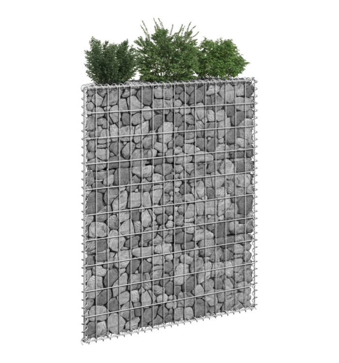 Lit surélevé à gabion en trapèze Acier galvanisé 80x20x100 cm | Mobilier & Déco
