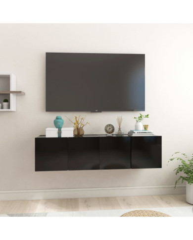 Meubles TV suspendus 2 pcs Noir 60x30x30 cm | Mobilier & Déco