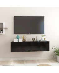 Meubles TV suspendus 2 pcs Noir 60x30x30 cm | Mobilier & Déco