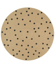 Tapis fait à la main Jute avec imprimé à pois 90 cm | Mobilier & Déco