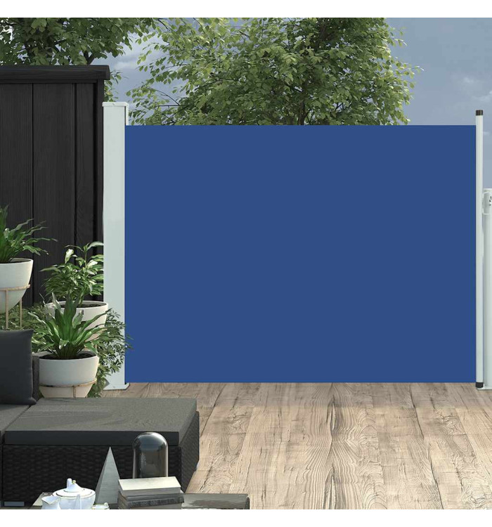Auvent latéral rétractable de patio 100x500 cm Bleu | Mobilier & Déco