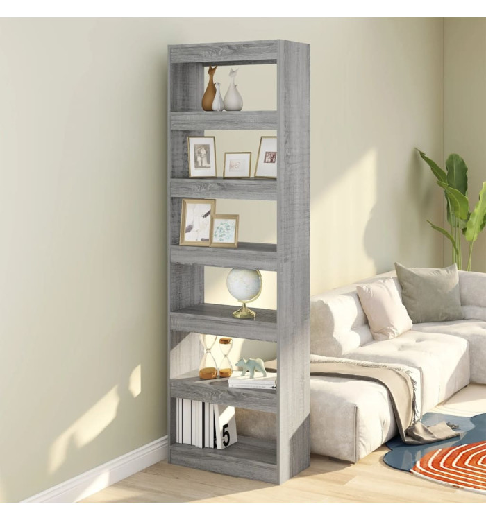 Bibliothèque/Séparateur de pièce Sonoma gris 60x30x198 cm | Mobilier & Déco