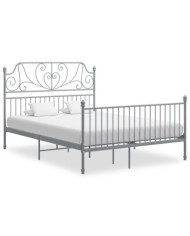 Cadre de lit sans matelas gris métal 140x200 cm | Mobilier & Déco