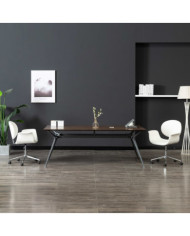 Chaise pivotante de bureau Blanc Similicuir | Mobilier & Déco
