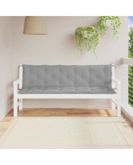 Coussins de banc jardin lot de 2 gris 180x50x7 cm tissu Oxford | Mobilier & Déco
