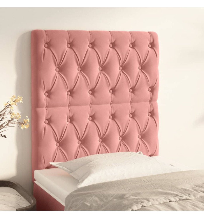 Têtes de lit 2 pcs Rose 80x7x78/88 cm Velours | Mobilier & Déco