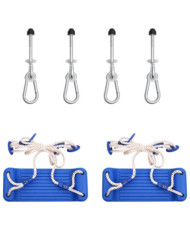 Sièges de balançoire avec pierres d'escalade lot de 2 bleu PE | Mobilier & Déco