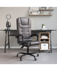 Fauteuil de massage inclinable de bureau Gris Similicuir | Mobilier & Déco