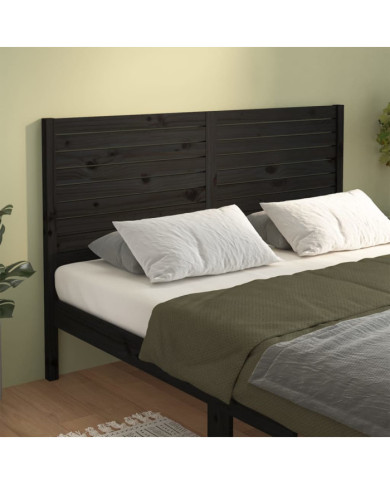Tête de lit Noir 146x4x100 cm Bois massif de pin | Mobilier & Déco