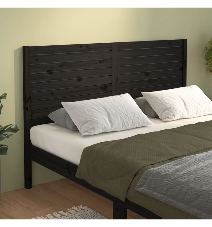Tête de lit Noir 146x4x100 cm Bois massif de pin | Mobilier & Déco