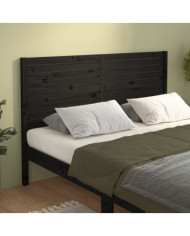 Tête de lit Noir 146x4x100 cm Bois massif de pin | Mobilier & Déco
