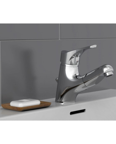 SCHÜTTE Mitigeur de lavabo avec spray rétractable ATTICA chrome | Mobilier & Déco