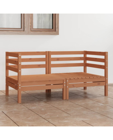 Canapé à 2 places de jardin Marron miel Bois de pin solide | Mobilier & Déco