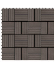 Carreau de terrasse 11 pcs WPC 30 x 30 cm 1 m² Marron foncé | Mobilier & Déco