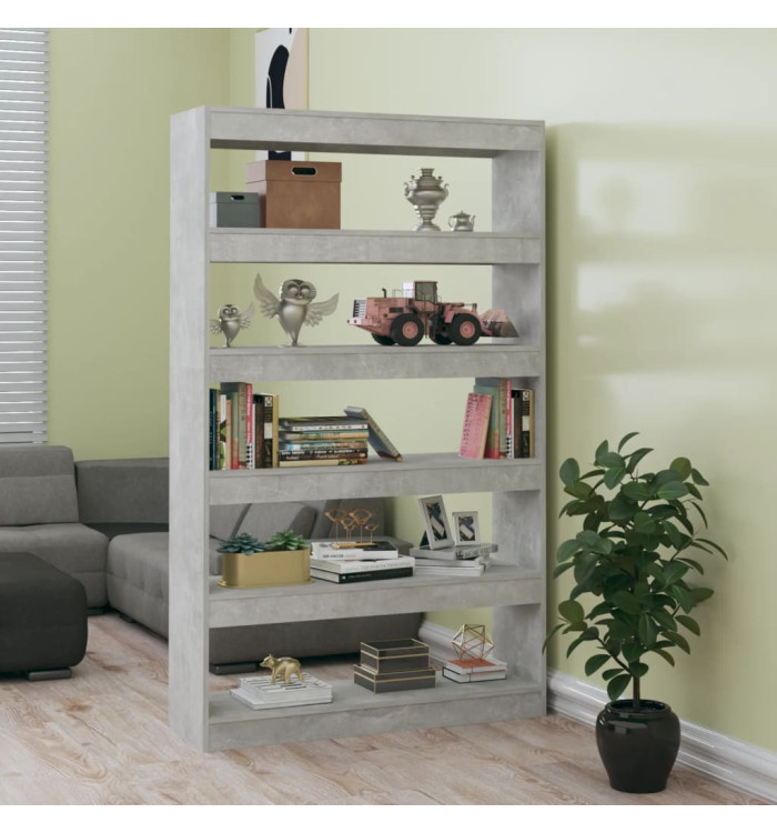 Bibliothèque/Séparateur de pièce Gris béton 100x30x166 cm | Mobilier & Déco
