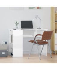 Bureau Blanc brillant 100x55x75 cm Bois d'ingénierie | Mobilier & Déco