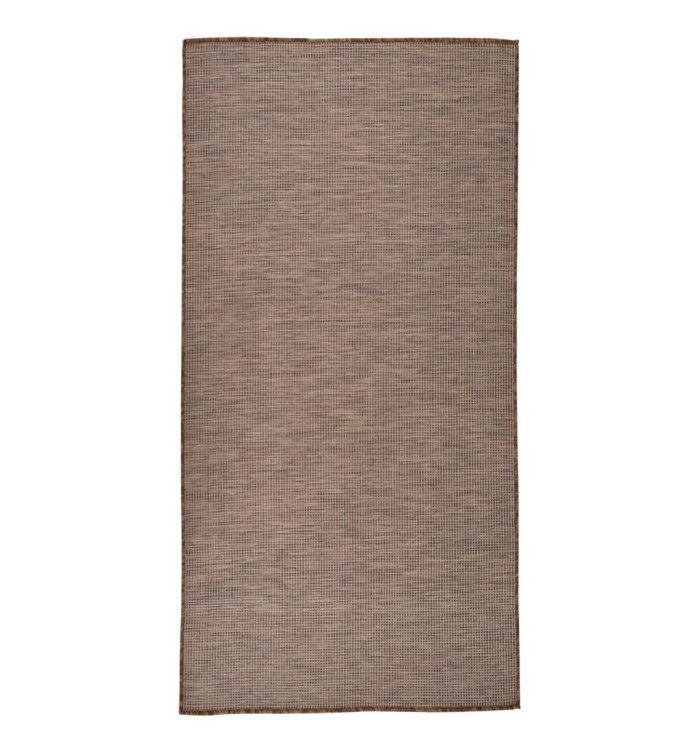 Tapis à tissage plat d'extérieur 100x200 cm Marron | Mobilier & Déco