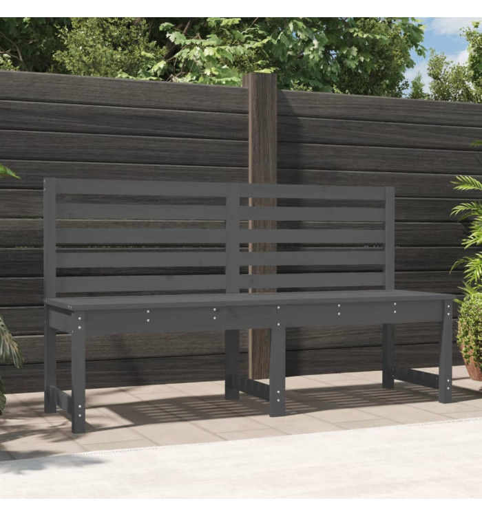 Banc de jardin gris 157,5 cm bois massif de pin | Mobilier & Déco