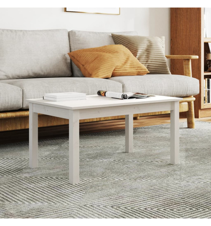 Table basse Blanc 80x50x40 cm Bois massif de pin | Mobilier & Déco