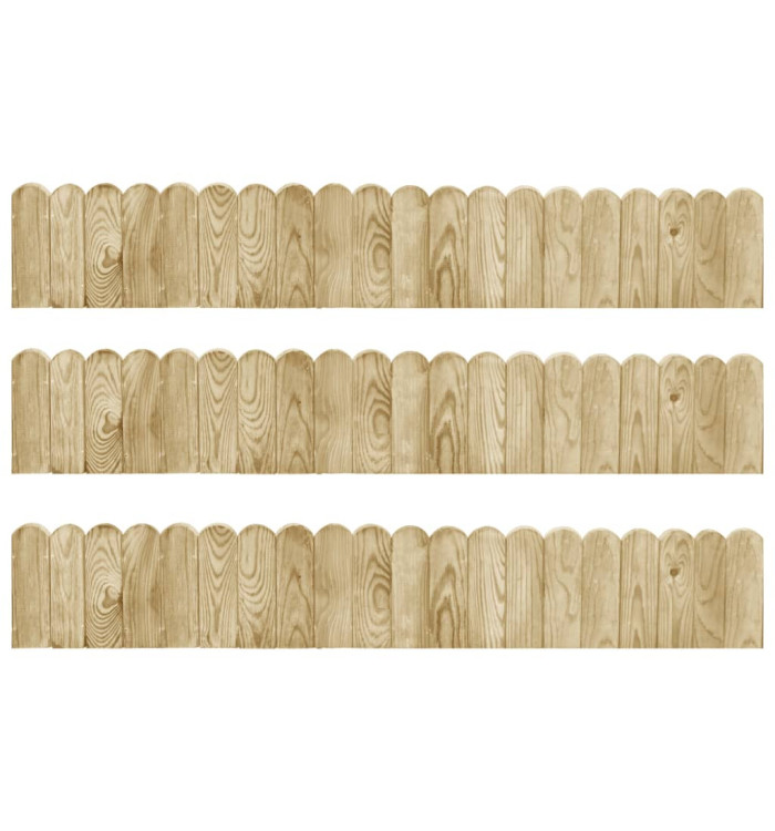 Rouleaux de bordure 3 pcs 120 cm bois de pin imprégné | Mobilier & Déco