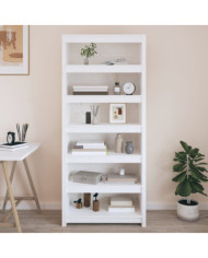 Bibliothèque Blanc 80x35x183 cm Bois de pin massif | Mobilier & Déco