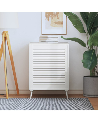 Porte d'armoire à persiennes blanc 69x59,4cm bois de pin massif | Mobilier & Déco