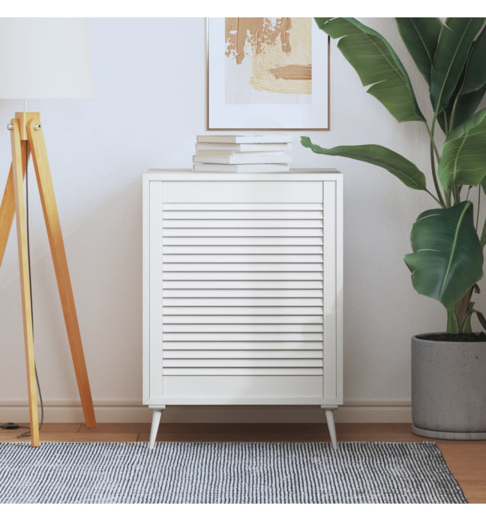 Porte d'armoire à persiennes blanc 69x59,4cm bois de pin massif | Mobilier & Déco