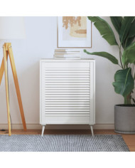 Porte d'armoire à persiennes blanc 69x59,4cm bois de pin massif | Mobilier & Déco