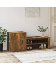 Armoire à chaussures Chêne fumé 130x35x54 cm Bois d'ingénierie | Mobilier & Déco