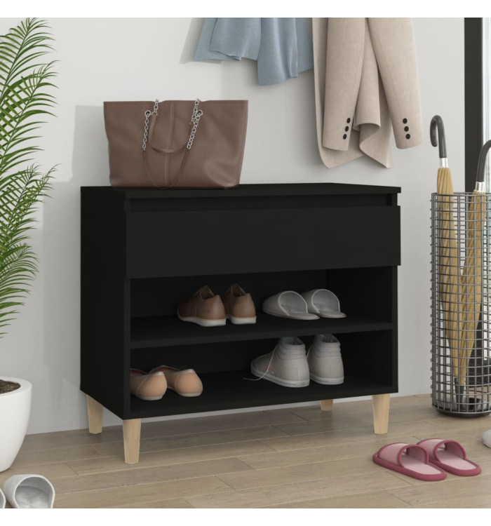 Armoire à chaussures Noir 70x36x60 cm Bois d'ingénierie | Mobilier & Déco