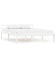 Cadre de lit sans matelas blanc bois de pin massif 140x200 cm | Mobilier & Déco