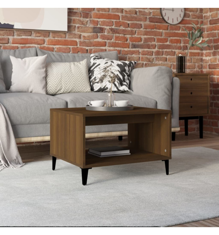 Table basse Chêne marron 60x50x40 cm Bois d'ingénierie | Mobilier & Déco