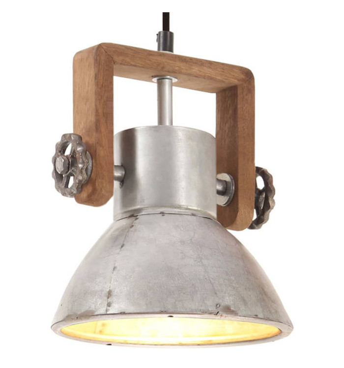Lampe suspendue industrielle 25 W Argenté Rond 19 cm E27 | Mobilier & Déco